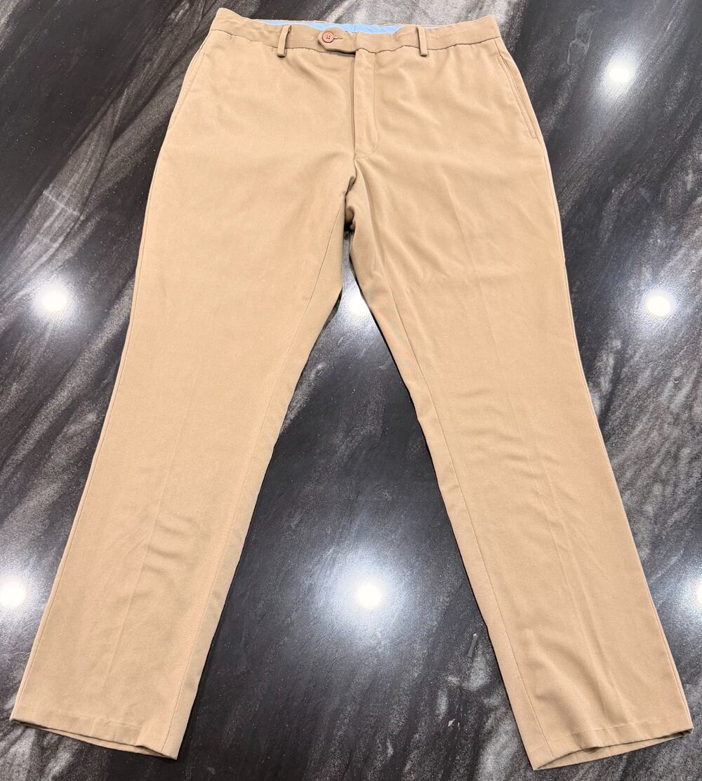 Tommy Hilfiger Khaki Dress Pants Flat Front Chino Slacks Men's 34x30 Beige